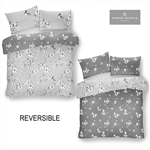 GAVENO CAVAILIA - Juego de Cama con Funda de edredón y Funda de Almohada, poliéster, algodón, Gris, tamaño King