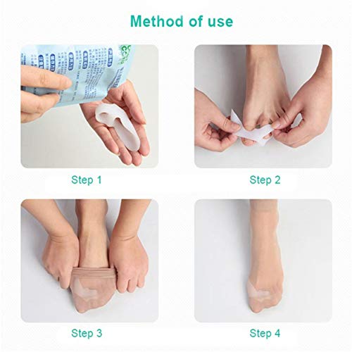 Gel Cuidado de los pies Herramienta Coronador Corrector Hueso Protector de dedo gordo del pie Hallux Valgus Enderezadora del dedo del pie Pedicura - Blanco