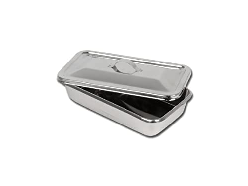 Gima S.P.A 26605 instrumento de acero inoxidable bandeja con tapa, 223 mm x 126 mm x 45 mm