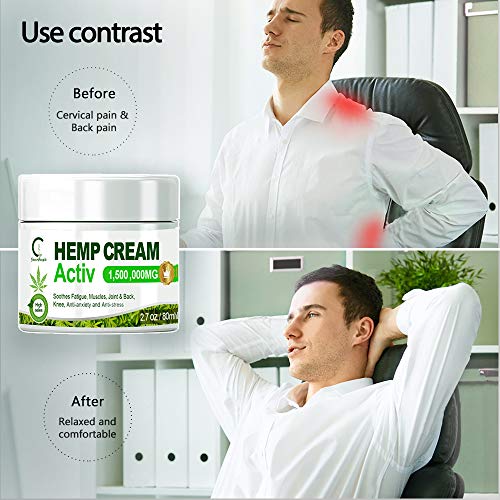 GPGP GreenPeople Crema de aceite de cáñamo, crema para aliviar el dolor para aliviar el dolor de espalda, rodillas, cuello, hombros, dolor muscular, inflamación de las articulaciones - 80 ml