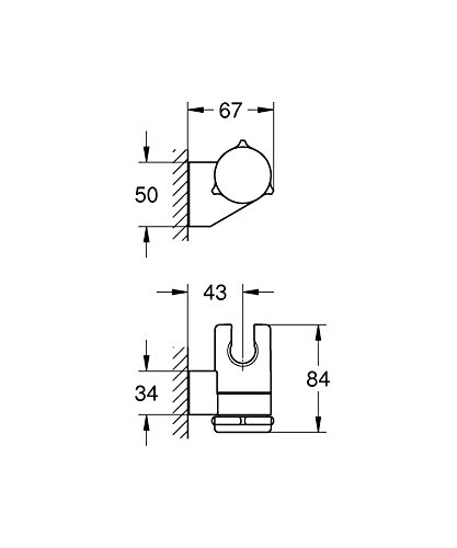 Grohe Vitalio - Soporte de pared para ducha, color cromo (Ref.26183000)