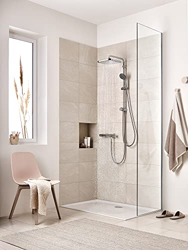 GROHE Vitalio Start System 250 Cube Sistema de ducha Flexible con inversor | Cromado | 26698000 | Ducha mural Eco mediante inversor con dos chorros | Teleducha 1 chorro