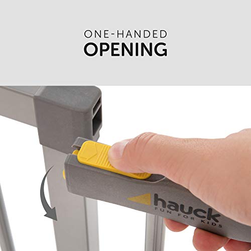 Hauck Barrera de Seguridad de Niños para Puertas y Escaleras Stop N Safe 2 Safety incl. Extension 9 cm, Sin Agujeros, 84 - 89 cm, Metal, Gris