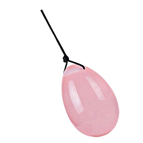 HEALLILY Huevos Yoni para Mujeres Entrenamiento de Kegel Nefrita Huevo de Jade Cuarzo Perforado para Yoni Músculos Del Piso Pélvico Masaje Ejercicio Rosa 40X25mm