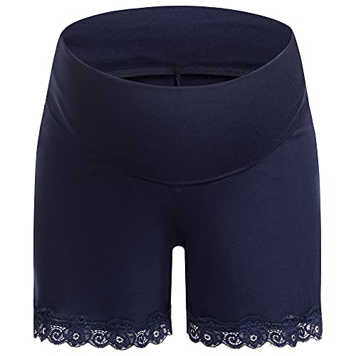 Herzmutter Pijama Corto para Embarazadas - Pijama de Lactancia Corto - Pijama de enfermería - Pijama de Maternidad - Encaje - 2550 (XXL, Azul Oscuro)