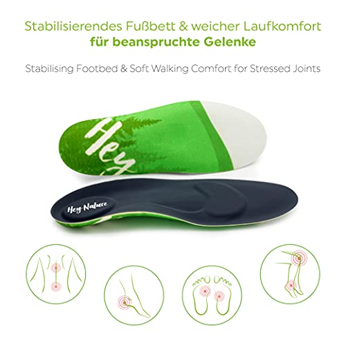 Hey Nature Plantillas Memory Foam 3D/ plantillas ultraligeras para deporte, uso diario y trabajo/ plantillas para botas de seguridad / plantillas ortopédicas moldeables Memory Foam