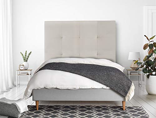 Home Heavenly®- Cabecero de Cama Olson. Tapizado y Acolchado. para Cama Individual y de Matrimonio. con Espuma de 6 cm. (Beige105 cm).