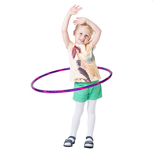 hoopomania Glamour Hula Hoop Reifen Aro de Gimnasia para niños, Infantil, Color Rosa Brillante, Ø70cm