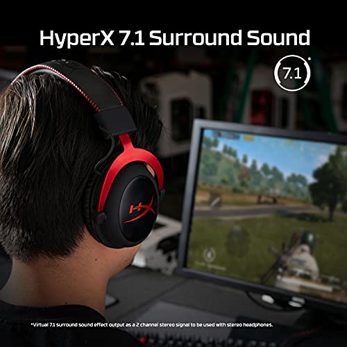 HyperX KHX-HSCP-RD Cloud II - Cascos de Gaming para PC/PS4/Mac, Negro/Rojo