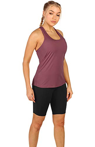 icyzone - Camiseta de Entrenamiento para Mujer con Espalda Abierta, Camiseta de Yoga atlética, Camisetas de Gimnasio(M,)