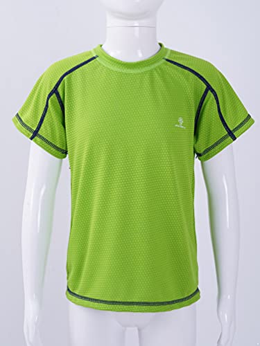 inhzoy Camiseta Transpirable de Verano para Niños Camiseta Deportiva de Red con Manga Corta Top Casual Deporte de Moda Verde 3-4 años