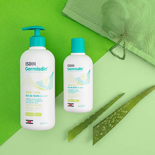 ISDIN Germisdin Aloe Vera Higiene corporal y manos, Gel de Baño recomendado para Piel Seca, 250ml