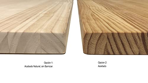 IVERICO® - Tablero de Madera Maciza, Pino Radiata, Natural, Lijado, Cara Principal sin Nudos, para Mesas, Encimeras, Escritorios. Corte a Medida: (30mm, Sin Barnizar, 119 x 60 cm)