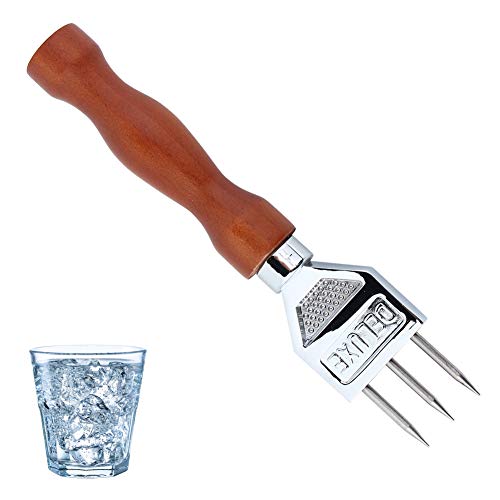 Jeffergarden Ice Chisel Pick Acero Inoxidable Ice Chisel con Mango de Madera Extracción Pick Chipper Triturador de Hielo Herramienta de de Cocina Barware de Hielo Bartender Tool Bar Acce