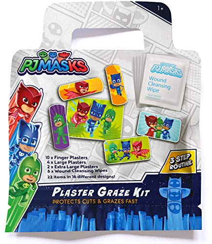 Jellyworks Pj Masks Tiritas Y Toallitas Para Limpiar Heridas / X22 / Sin Látex/Hipoalergénico/Prueba De Lavado/Certificado Ce 60 g