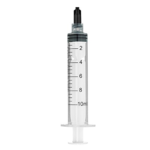 Jeringa de 10 ml con 18 G, 2,5 cm, agujas que se pueden rellenar con extremo romo y tapas de almacenamiento (luer-lock).