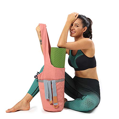 Jiangying Bolso para colchoneta de Yoga Bolso para colchoneta de Ejercicio de Yoga de Lona Bolso Tipo Bandolera con Bolsillo Grande y Bolsillo Lateral Se Adapta a la mayoría de los tamaños Fabulous