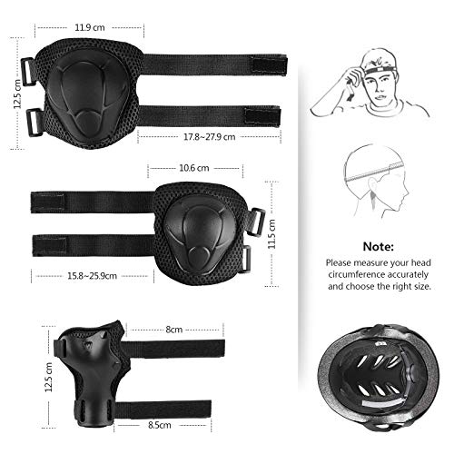 JIM'S STORE Casco y Protecciones Ajustable Infantiles Set Rodilleras Coderas para Bicicleta Scooter Ciclismo Rodillo Patinaje