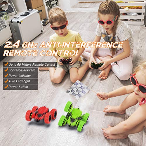 joylink Coche Teledirigido, 2.4 GHz Coche de Control Remoto 4WD Stunt RC Coche Acrobacia Rotación Volteo de 360 ° Radiocontrol Electric Juguetes para Niños