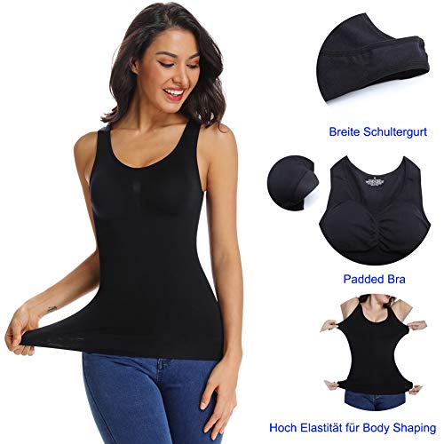 Joyshaper Camisola de Compresión con 2 Sujetador Separable Chaleco Sin Mangas Tank Top para Mujer