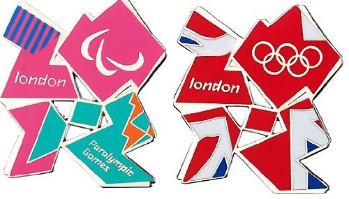 Juego de 2 imanes de metal con diseño de Jack & ParalOlympics de Londres 2012 para frigorífico, diseño oficial de los Juegos Olímpicos y Paralímpicos de Londres 2012 + llavero oficial de tenis y fútbol