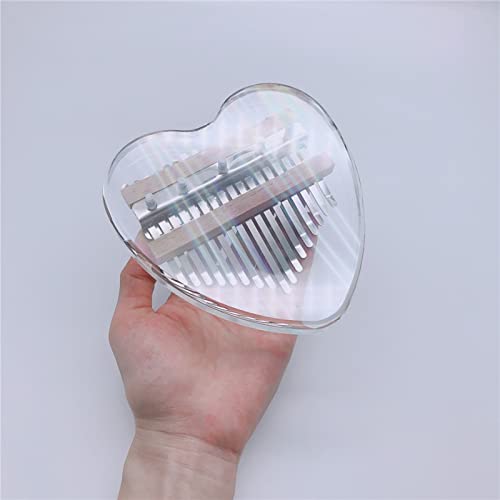 Kalimba Thumb Piano, 17 Teclas de Dedo Piano Transparente acrílico Nota Tallada Starter con Kalimba Case Tune Hammer for el folleto de Estudio Pegatinas