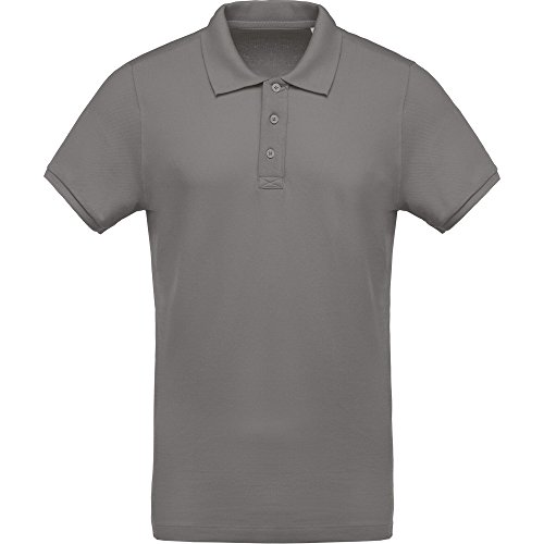 Kariban - Polo de piqué orgánico para hombre Azul Heather azul océano M