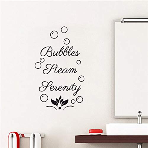 KDSMFA Bubbles Steam Serenity - Pegatinas de pared de vinilo extraíbles, 58 cm x 34 cm