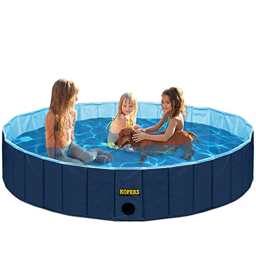 KOPEKS Piscina Extra Grande Infantil Ideal para Niños/Mascotas Perros 160 x 30 cm - Azul Marino y Celeste - XL - XXL