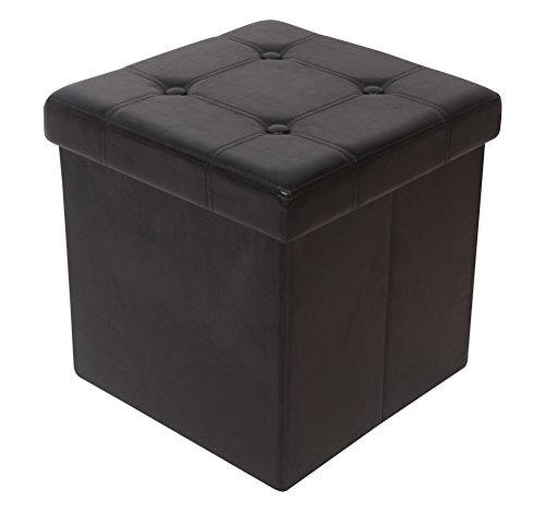 Kronenburg Ottomana 38 x 38 x 38 cm – Banco con forma de cubo, plegable, caja de almacenamiento soporta hasta 300 kg, color a elegir