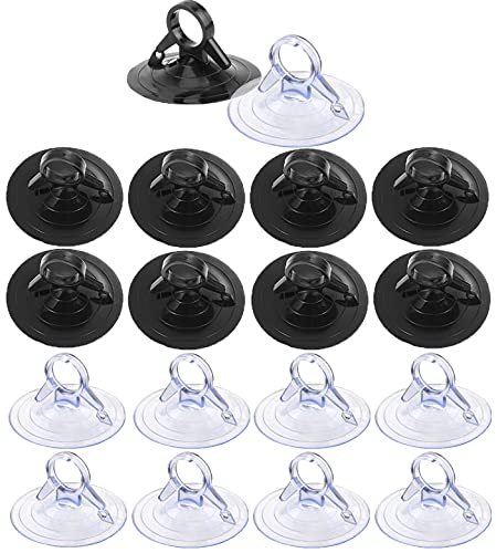 LCOUACEO 60 Piezas Ventosas de Plástico Ventosas 45mm Ventosas sin Gancho Ventosas Extra Fuertes para Baño Cocina Hogar Oficina Acuario Vidrio Ventanas de Coche Visera para Coche Transparenten Negro