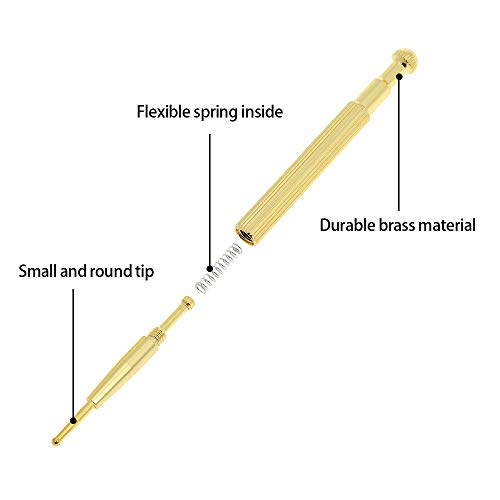 Lebeaut Sonda de latón Punta de acupuntura Sonda de masaje Detección auricular Pluma Palillo Herramienta de cuidado de la salud