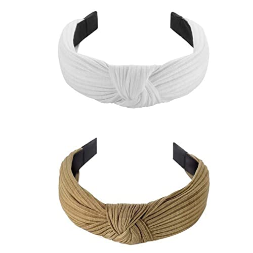 Libartly Diademas Anudadas para Mujer Niña Funtopia 9 Piezas De Ancho Turbante Liso Diadema Moda Nudo Cruzado Bandas para El Cabello Colores Sólidos - 9 Colores