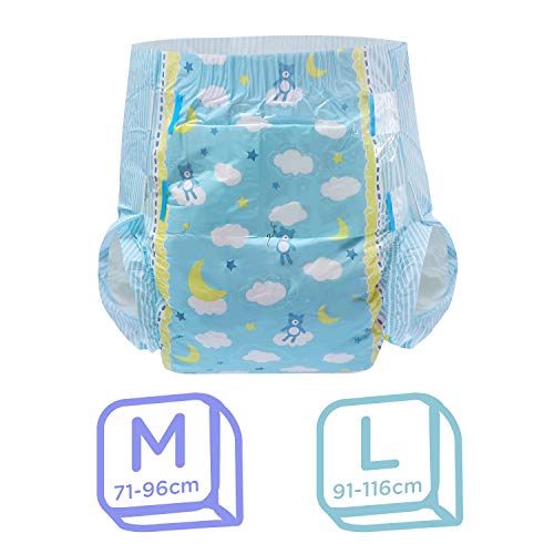 LittleForBig impresa adulto calzoncillos pañales adulto bebé amante del pañal ABDL 2 piezas-pequeños soñadores L