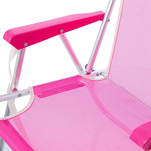 LOLAhome Silla de Playa Fija de Aluminio y Textileno (Rosa)