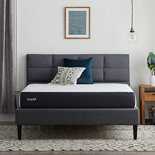 LUCID Colchón viscoelástico de 20 centímetros-Sensación Suave-Funda Transpirable, Espuma de Memoria, Gel, Partículas Hipoalergénicas de Carbón de Bambú, 150 x 190 cm