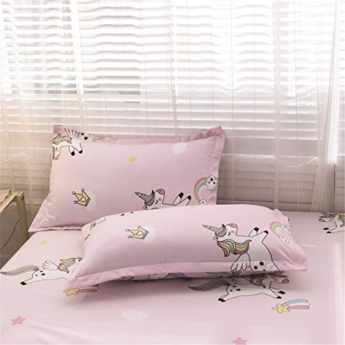 Meiju Juego de Ropa de Cama, 3 Piezas Microfibra Antialérgico Anti Decoloración Funda Nórdica de Edredón Estampada Cama 90cm/135cm/150cm (150x200cm,Unicornio)