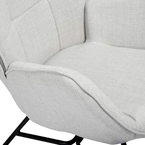 MEUBLE COSY Sillón Mecedora Moderna Sillas Relax De Salón Dormitorio Comedor, Tela, Gris, 69x84x97 cm