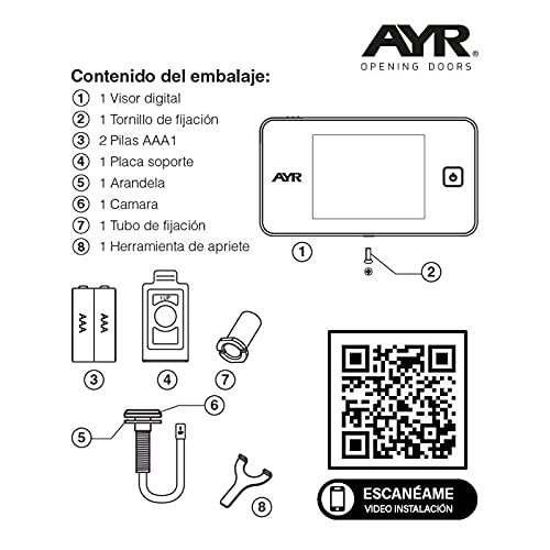 Mirilla digital 752-M. Especial para puertas estrechas de 24 a 51mm de grosor