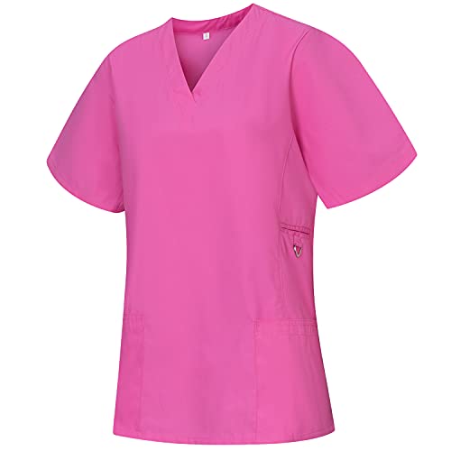 MISEMIYA - Casaca Mujer Mangas Cortas Uniforme Laboral CLINICA Estética Limpieza Veterinaria SANIDAD Dentista HOSTELERÍA Ref.707 - M, Rosa