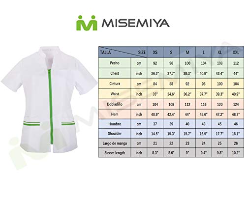 MISEMIYA - Casaca SEÑORA Mangas Cortas Uniforme Laboral CLINICA Hospital Limpieza Veterinaria SANIDAD HOSTELERÍA - Ref.702 - S, Lila