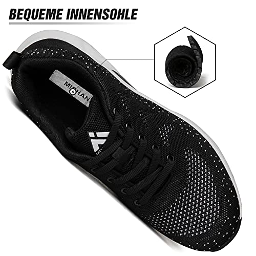 Mishansha Air Zapatillas de Running Mujer Respirable Zapatos de Deportes Femenino Ligeros Calzado Casual Caminar Sneakers Negro A, Gr.39 EU