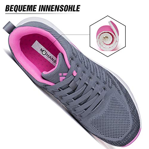 Mishansha Air Zapatos de Deportes Mujer Ligeros Zapatillas de Correr Femenino Respirable Calzado Fitness Jogging Sneakers Gris A, Gr.38 EU