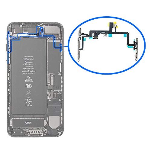 MMOBIEL Botón de Encendido/Control de Volumen Compatible con iPhone 7 Plus 2016 - Power On Off Button Cable Flex - Incl. Mute Switch, Micrófono, Flash y Destornilladores