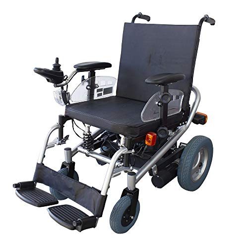 Mobiclinic, modelo Orión, Silla de ruedas eléctrica, plegable, acero, con motor, para discapacitados, minusválidos, ancianos, ortopedica, para mayores, autonomía 30 km, 24V, color Azul y Negro