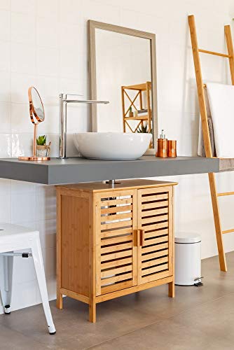 Mueble bajo Lavabo nórdico marrón de bambú para Cuarto de baño Basic - LOLAhome