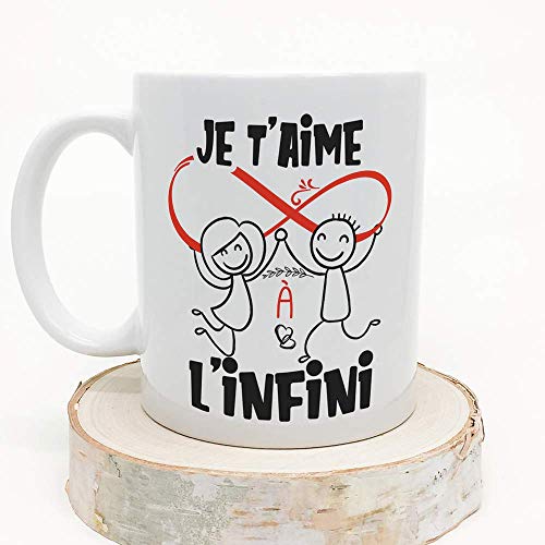 Mugffins Mug/Tasse Saint Valentin (Je t'aime) - Je t'aime à l'infini - Idées Cadeaux Romantique pour Amoureux/Petits Amis/Copains