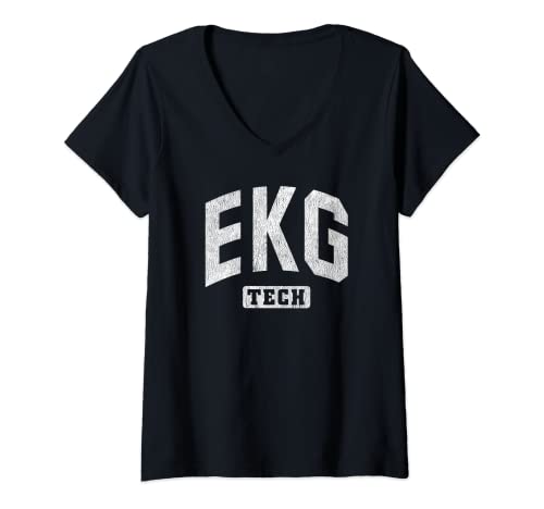 Mujer EKG Tech Electrocardiograma Técnico Monitor Tech Gift Camiseta Cuello V