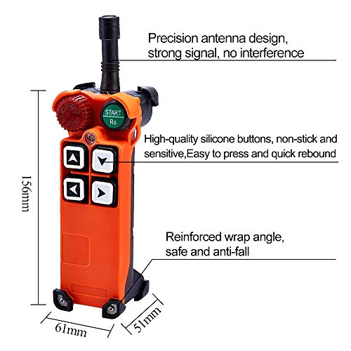 MXBAOHENG Mando para Grua Mando Puente Grua F21-4S 220V Mando para Polipasto Mando Grua 1*Receptor 1* Transmisor