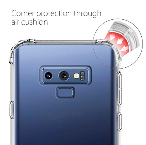 MyGadget Funda con Cuerda para Samsung Galaxy Note 9 - Carcasa Transparente en Silicona TPU Suave con Cordón - Case y Correa Colgante Ajustable - Negro